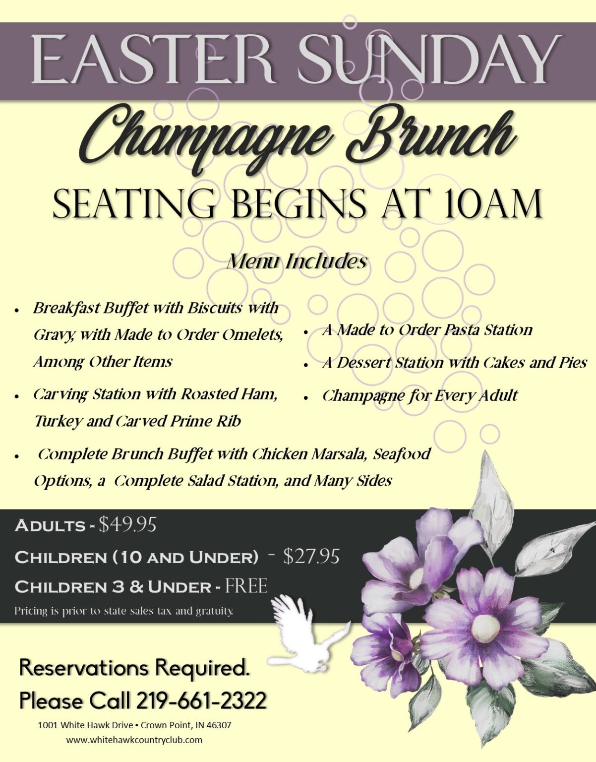 Easter Sunday Champagne Brunch White Hawk Country Club